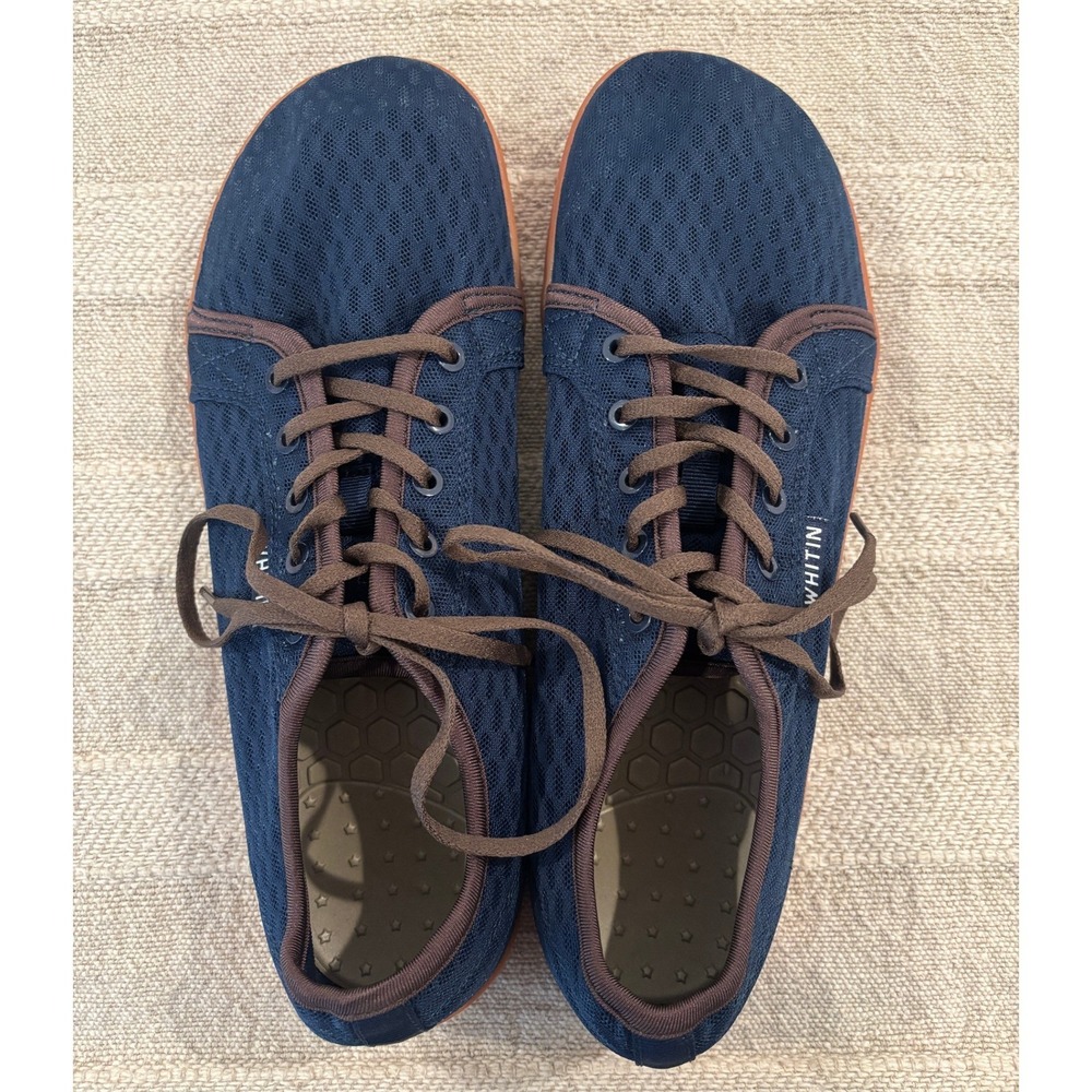 WHITIN Men's Minimalist Barefoot Shoes Navy Blue Mesh EU 44 (US 11) NWOB